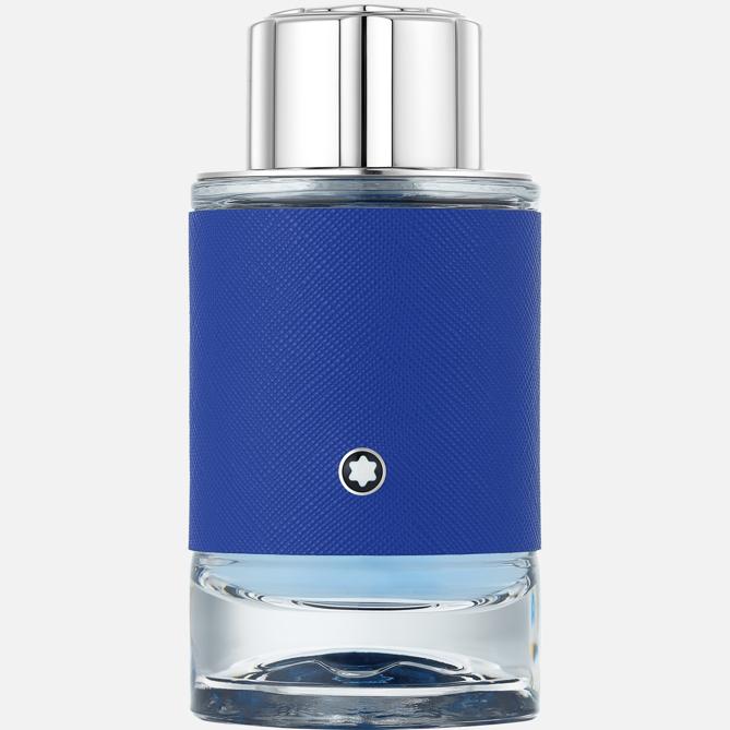 Montblanc Explorer Ultra Blue, note di bergamotto e limone che portano a un pulsante accordo marino su una scia di patchouli appositamente creato per la maison.