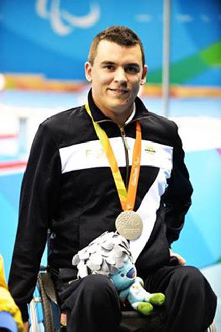 Francesco Bettella ha ottenuto il bronzo nei 50 metri dorso di nuoto categoria S1 (menomazioni fisiche)  ANSA/UFFICIO STAMPA F.I.N.P. 