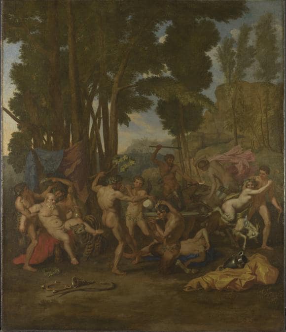 After Nicolas Poussin 1594 - 1665. The Triumph of Silenus probably about. 1637. Oil on canvas 142.9 x 120.5 cm. © The National Gallery, London