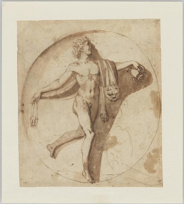 Nicolas Poussin Votary of Bacchus, about 1640 Ink and wash on paper 15.7 x 13.5 cm The J. Paul Getty Museum, Los Angeles, California (86.GG.469) Digital image courtesy of the Getty’s Open Content Program. 