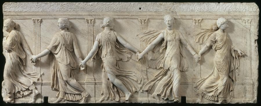 The Borghese Dancers, first century CE Marble 71.9 x 187 cm Paris, Musée du Louvre, Département des Antiquités Grecques, Étrusques et Romaines, inv. MA 1612 © RMN-Grand Palais  