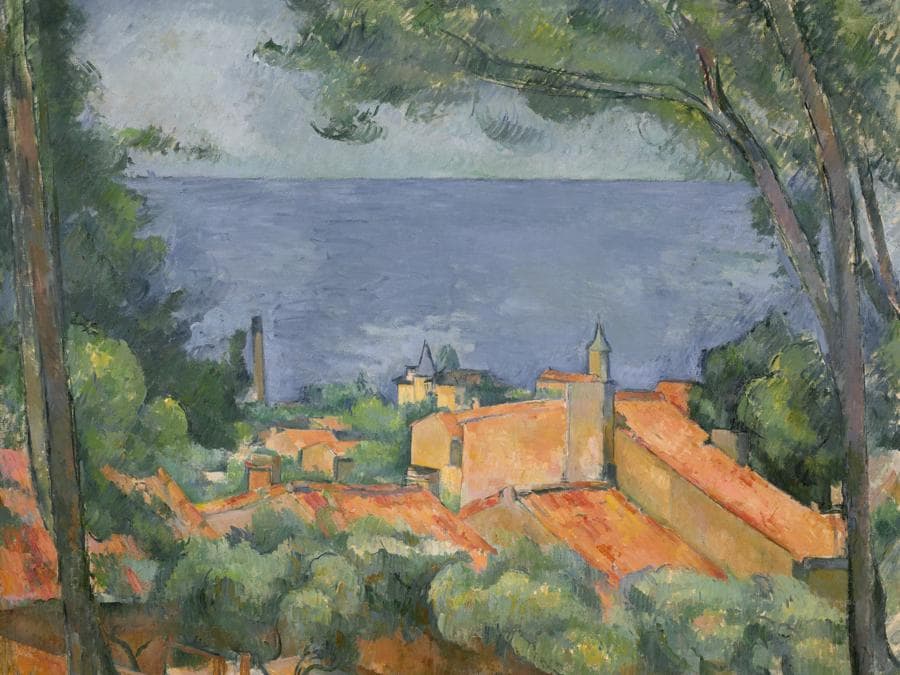 Paul Cezanne (1839-1906). L’Estaque aux toits rouges, oil on canvas 25 ¾ x 32 in. (65.5 x 81.4 cm.) Painted in 1883-1885. Estimate: USD 35,000,000 - USD 55,000,000. Price realised: USD 55,320,000