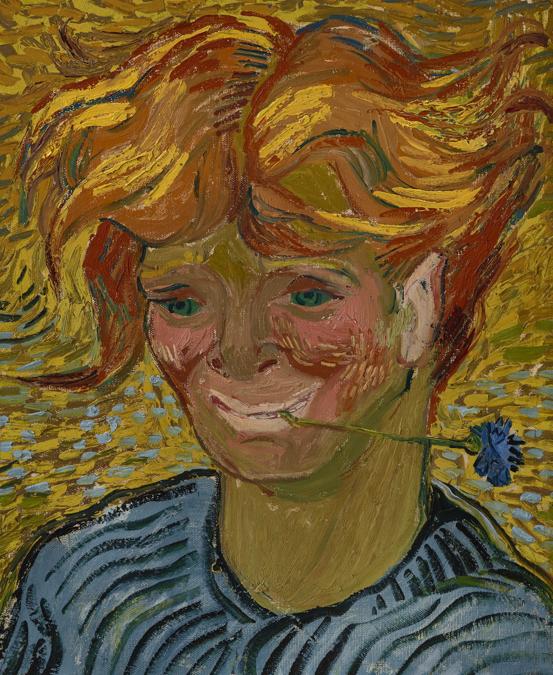 Vincent Van Gogh (1853-1890). Jeune homme au bleuet, oil on canvas 16 x 12 5/8 in. (40.5 x 32 cm.) Painted in Auvers-sur-Oise in June 1890. Estimate: USD 5,000,000 - USD 7,000,000. Price realised: USD 46,732,500
