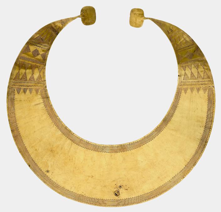  Lunula, 2400–2000 BC. From Blessington, County Wicklow, Republic of Ireland. The Trustees of the British Museum