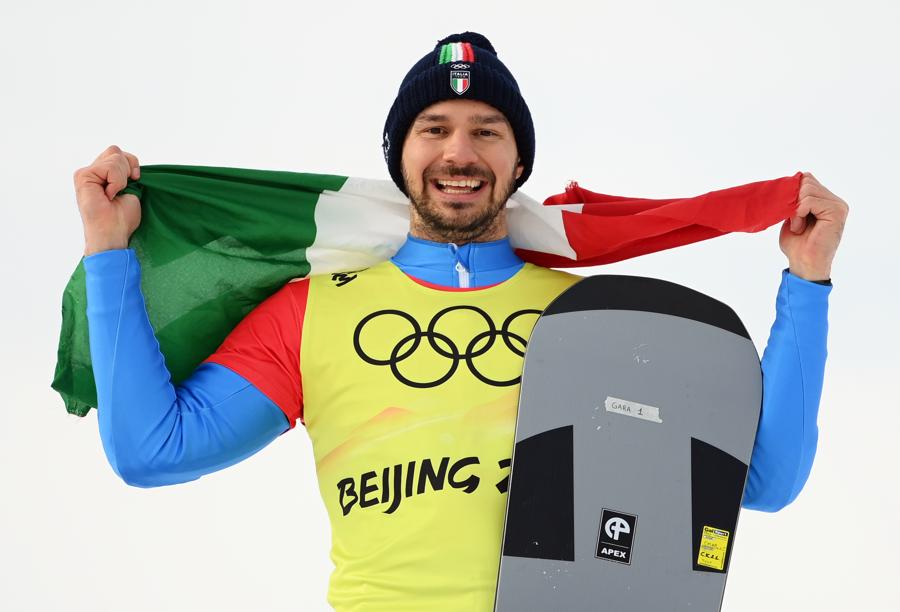 10 febbraio 2022   - Snowboard Cross uomini - Omar Visintin, vincitore della medaglia di bronzo (Foto Gian Mattia D'Alberto - LaPresse) 