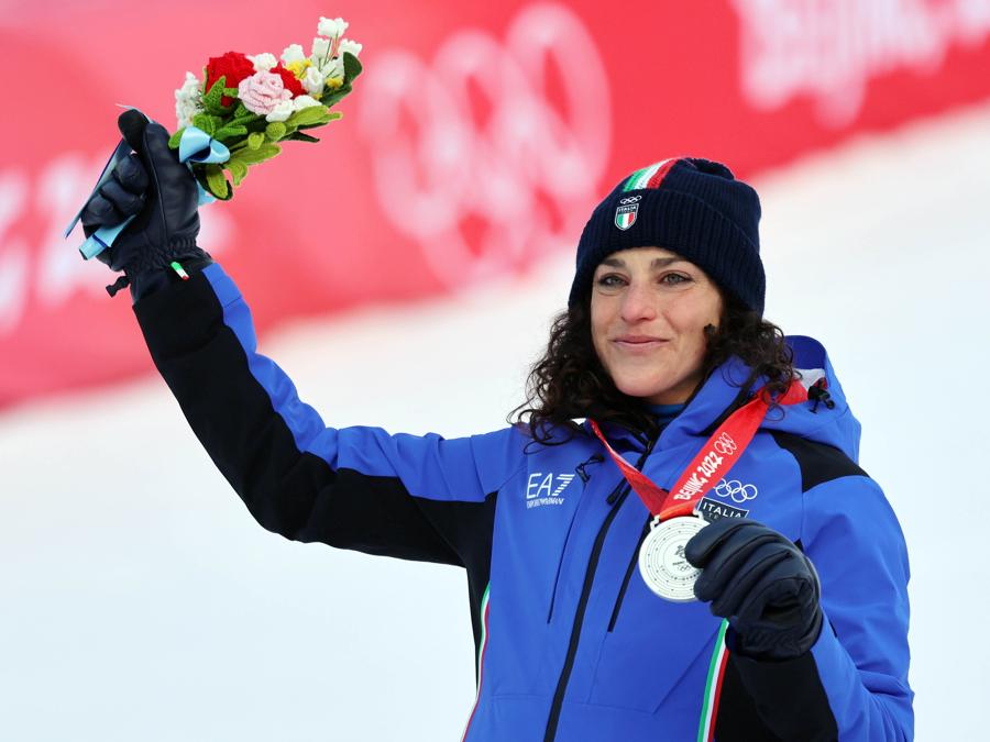 7 febbraio 2022  - Sci alpino - Gigante femminile - Federica Brignone con la medaglia d'argento (foto IPP/pentaphoto)