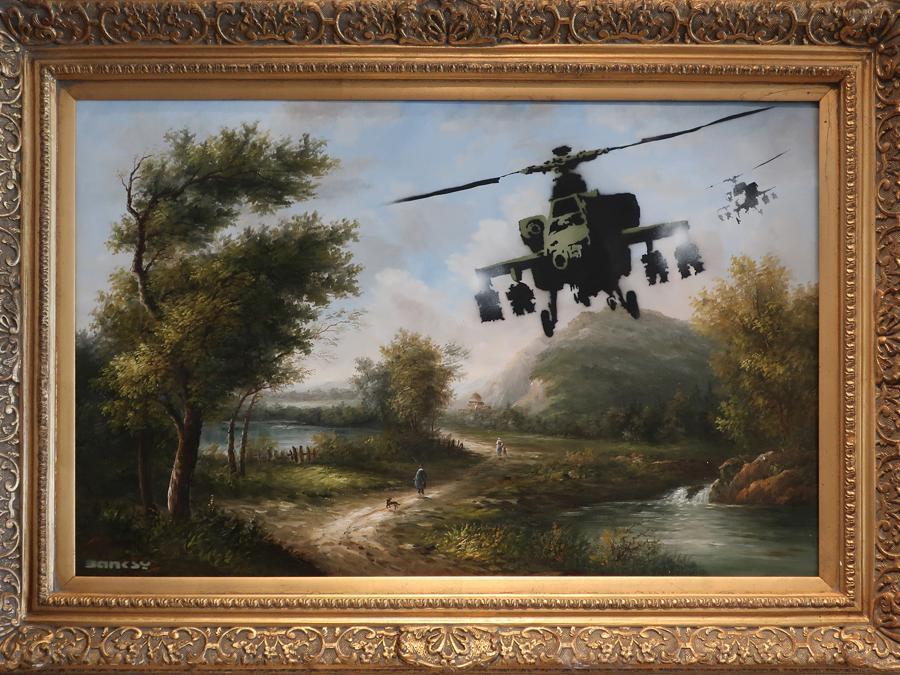 Lot 7, Banksy, Vandalised Oil (Choppers), est. £2.5-3.5 million