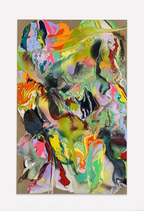 Tyra Tingleff - The intimidation of sexual wealth, 2021 - Oil on raw linen - 190 × 120 cm - Photo by Trevor Lloyd (Courtesy of The Artist and ChertLüdde, Berlin)