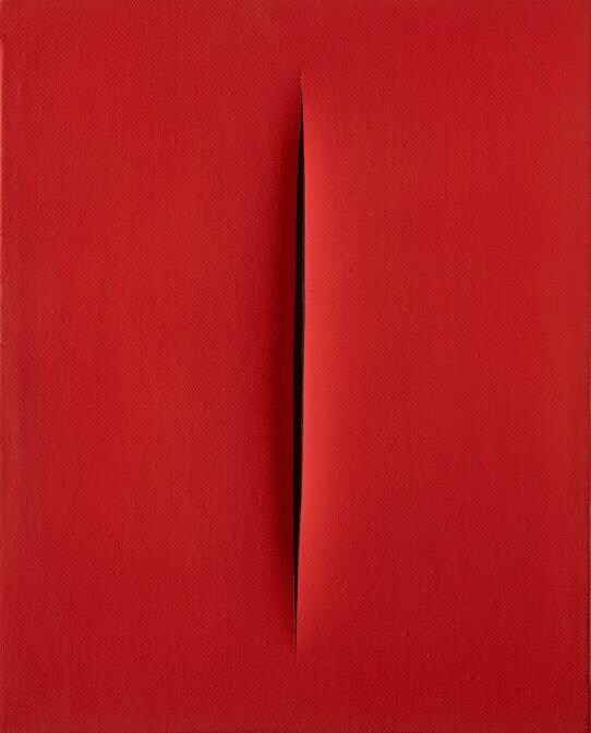 Lucio Fontana - Concetto Spaziale. Attesa, 1966 - Waterpaint on canvas - 47 x 38 cm - 18 1/2 x 15 in (Courtesy Mazzoleni, London – Torino)