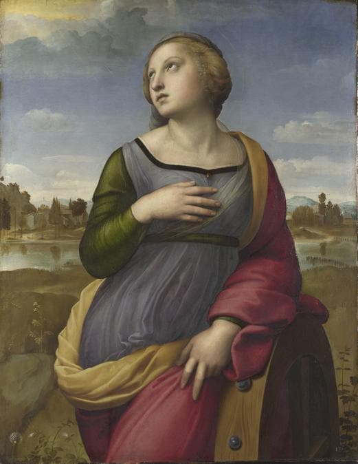 Raphael - Saint Catherine of Alexandria  - about 1507  -  Oil on poplar - 72.2 x 55.7 cm (© The National Gallery, London)