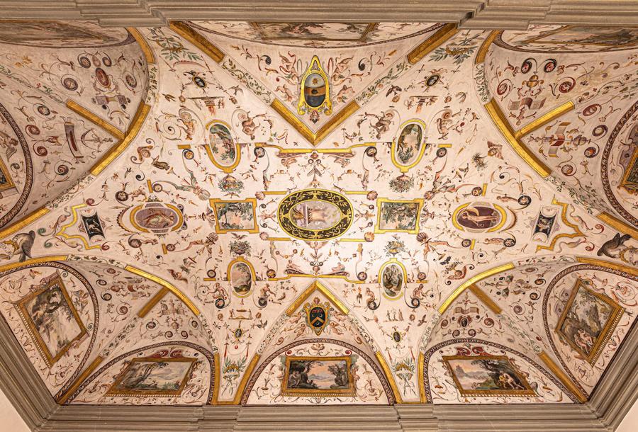 Decorazioni della volta della Saletta con le Imprese di Ercole; Alessandro Allori e aiuti. Courtesy Palazzo Portinari Salviati