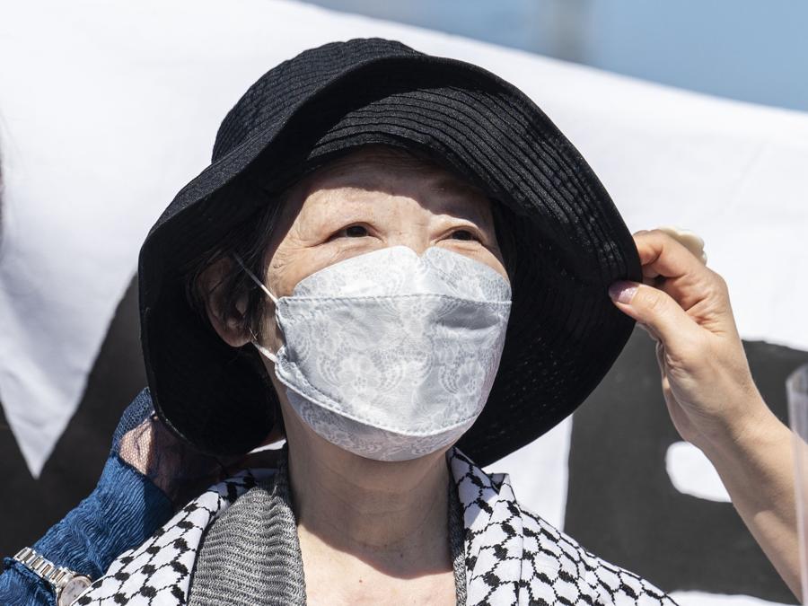 Fusako Shigenobu. (Photo by Charly TRIBALLEAU / AFP)