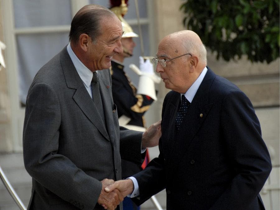 Con il Presidente Jacques Chirac, all’Eliseo, il 12 settembre 2006 (ANSA EPA/Horacio Villalobos)