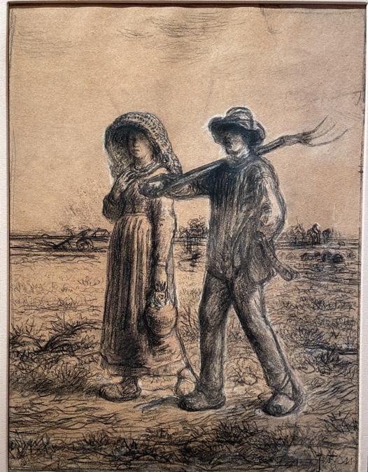 Jean Francois Millet - Le Depart pour les champs (1863) - Jill Newhouse Gallery