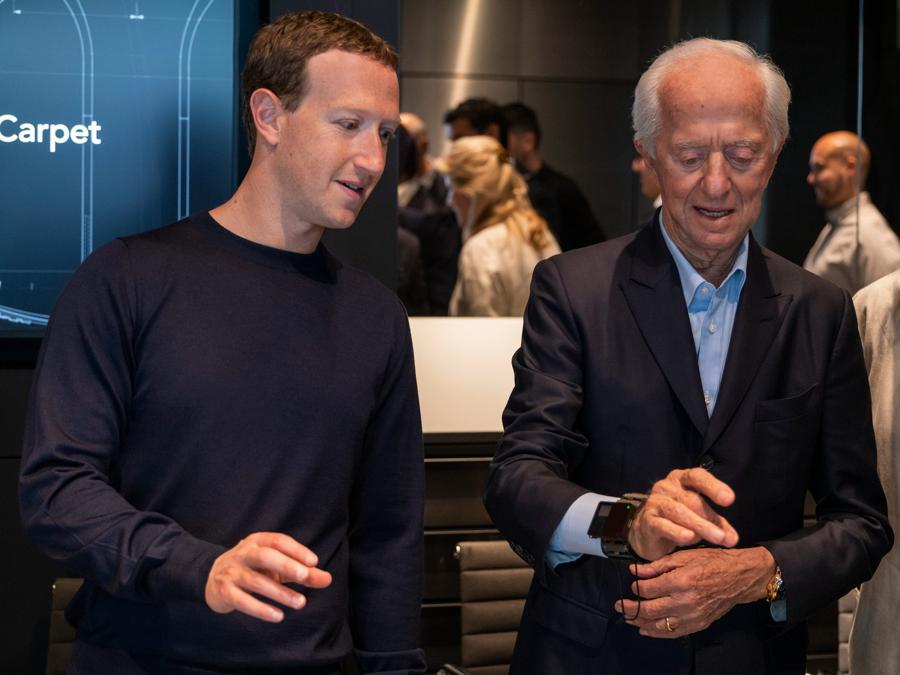 Leonardo Del Vecchio con Mark Zuckerberg (Imagoeconomica)
