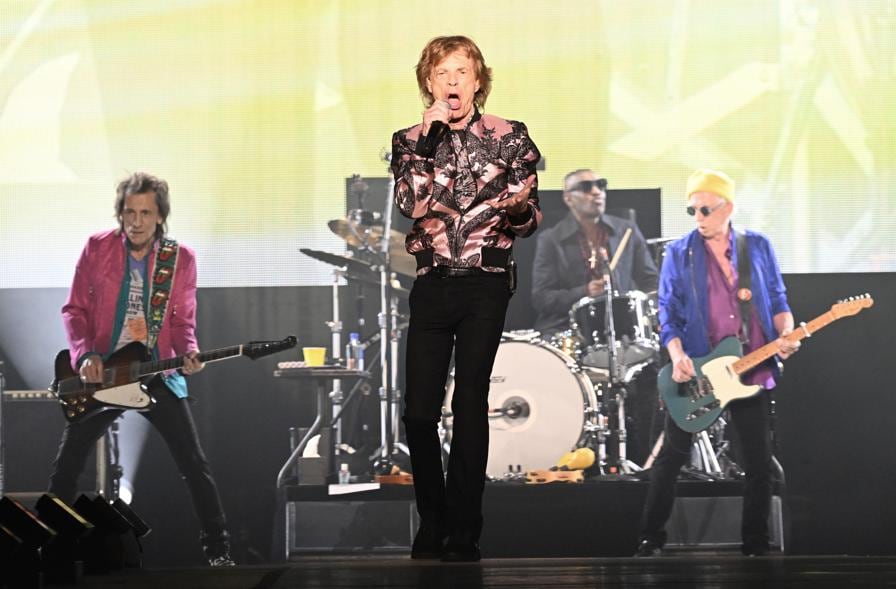 Ronnie Wood (sinistra), Mick Jagger (Centro), e Keith Richards (destra) (Ansa/Daniel Dal Zennaro)