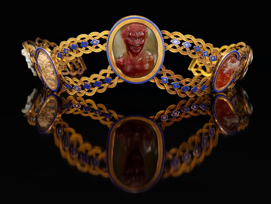 Diadema in oro, camei e smalti, Jacques-Ambroise Oliveras, circa 1805
