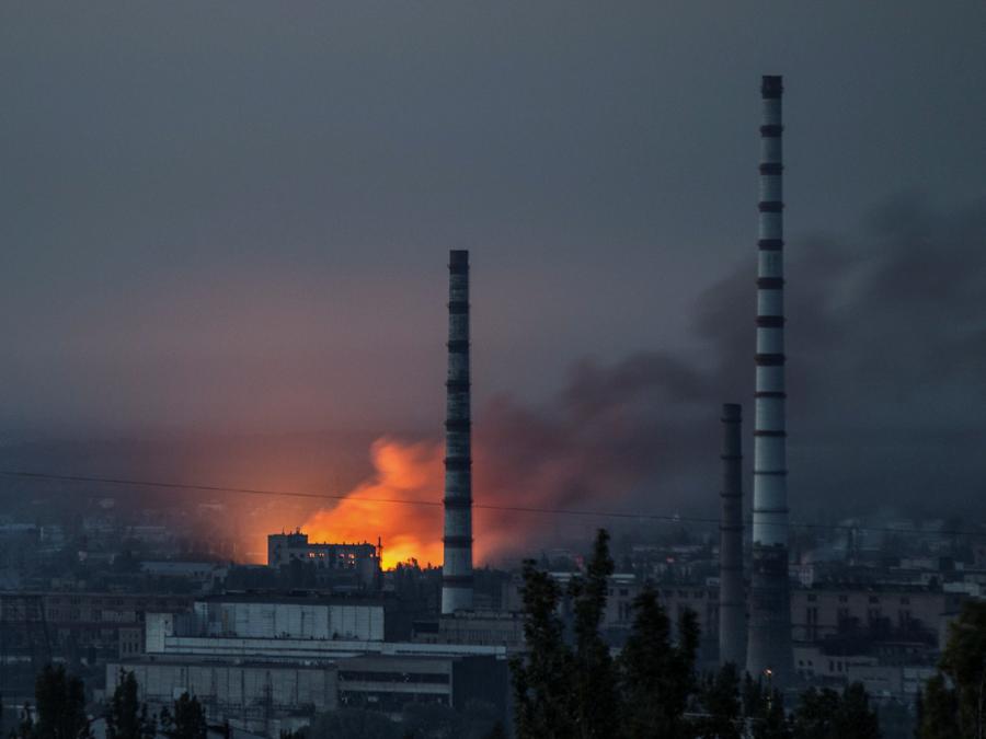 L’impianto chimico Azot a  Lysychansk (REUTERS/Oleksandr Ratushniak)