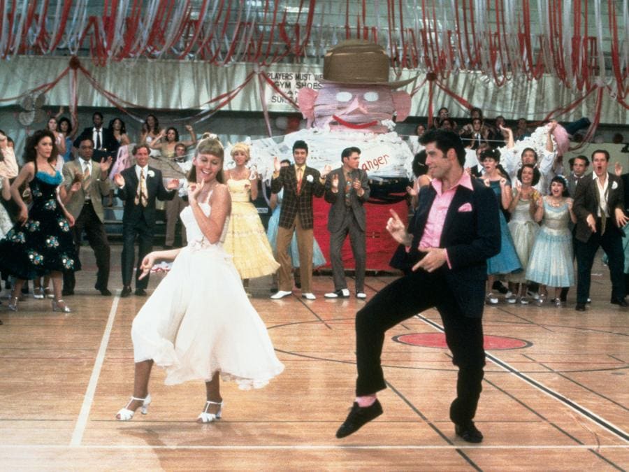 Un’ immagine di scena del film Grease 1978 nella foto Olivia Newton John e John Travolta. (foto IPP/Capital Pictures)