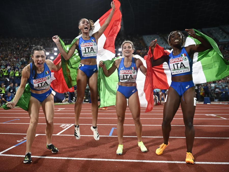 21 agosto -  Zaynab Dosso, Dalia Kaddari, Anna Bongiorni, Alessia Pavese - bronzo - Atletica staffetta  4x100m femminile. (EPA/Christian Bruna)