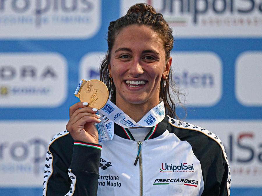 15 agosto -  Simona Quadarella - oro   1500m stile libero femminile. (Photo by Alberto Pizzoli / AFP)