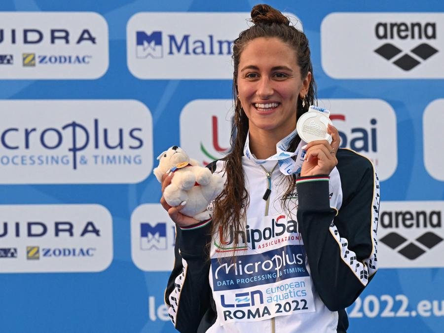 17 agosto -  Simona Quadarella  - argento -  400m stile libero femminile. (Photo by Alberto Pizzoli / AFP)