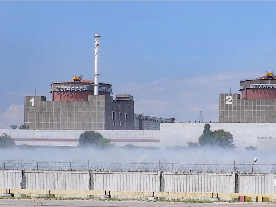 La centrale nucleare di Zaporizhzhia (ZNPP) a Enerhodar, Ucraina sudorientale. EPA/RUSSIAN EMERGENCIES MINISTRY HANDOUT HANDOUT EDITORIAL USE ONLY/NO SALES