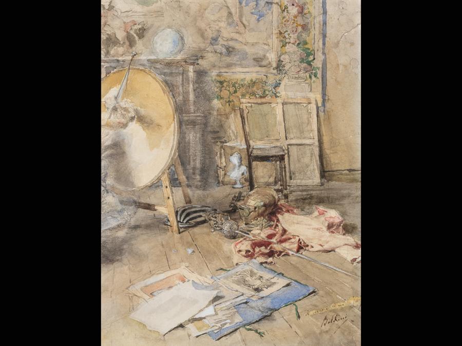 Giovanni Boldini, L’atelier dell’artista 1874c. Bottegantica-Milano