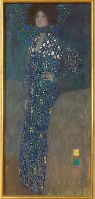 Gustav Klimt, Emilie Floge, 1902, with reworking until 1908, Oil on canvas, 178 x 80 cm, Wien Museum
