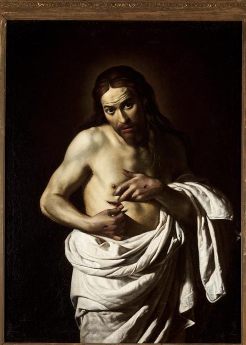 Giovanni Antonio Galli, detto Spadarino. Cristo mostra la ferita nel costato, 1630 circa, olio su tela, cm. 132,3 x 97,8 cm. Courtesy of Perth Museum & Art Gallery, Perth & Kinross Council, Scotland