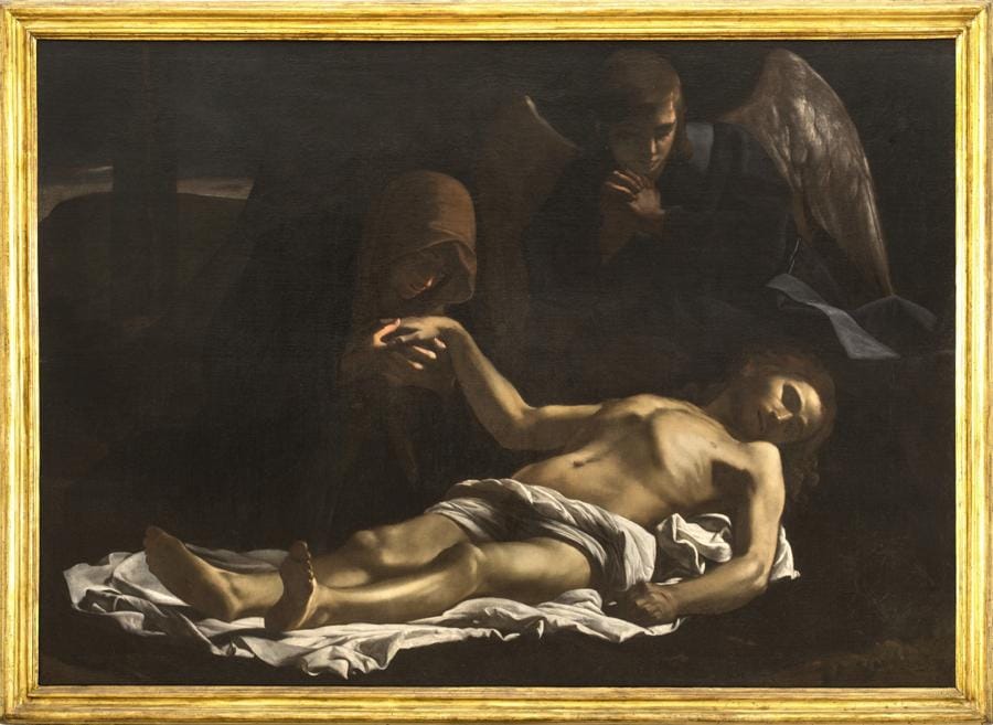 Massimo Stanzione. Pietà, 1621-1627 ca. olio su tela, 130 x 183 cm. Gallerie Nazionali di Arte Antica, Palazzo Barberini, Roma