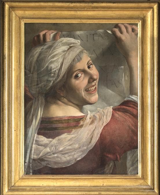 Angelo Caroselli. Vanitas, 1620-1625 olio su tavola, 50 x 37 cm. Gallerie Nazionali di Arte Antica, Palazzo Barberini, Roma