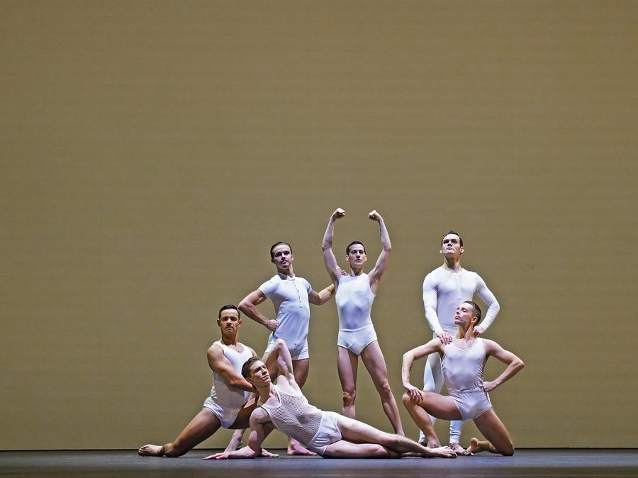 New Adventures, Spitfire - an advertisement divertissement Director & Choreographer Matthew Bourne, Costume Designer Lez Brotherston, Associate Artistic Director Etta Murfitt , Dancers Will Bozier, Harrison Dowzell, Glenn Graham, Andrew Monaghan, Liam Mower, Dominic North Featured in Dancing Nation by Sadler's Wells & BBC Arts, January 2021, Photo: Kaasam Aziz