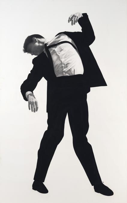 Robert Longo, Men in the cities, 1981, graphite on paper. Collection Thaddaeus Ropac, London, Paris, Salzburg, Seoul. © Robert Longo / ARS New York, 2021. Photo: Ulrich Ghezzi