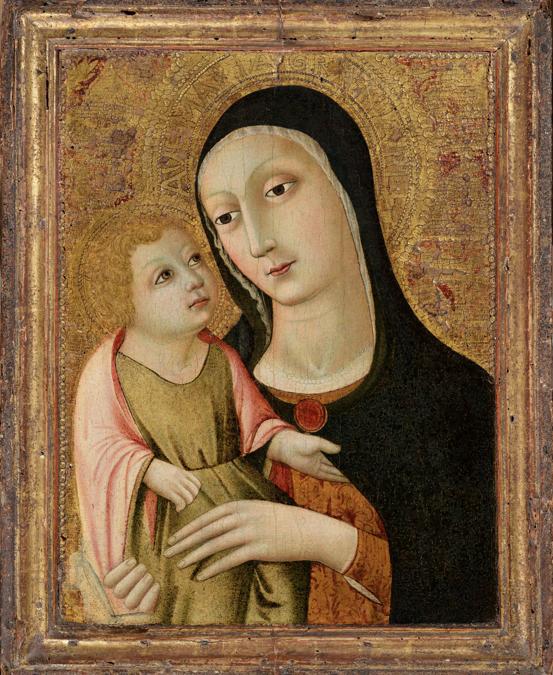 Sano di Pietro attr., Madonna col bambino (1450-1460, da Salamon Fine Art) 