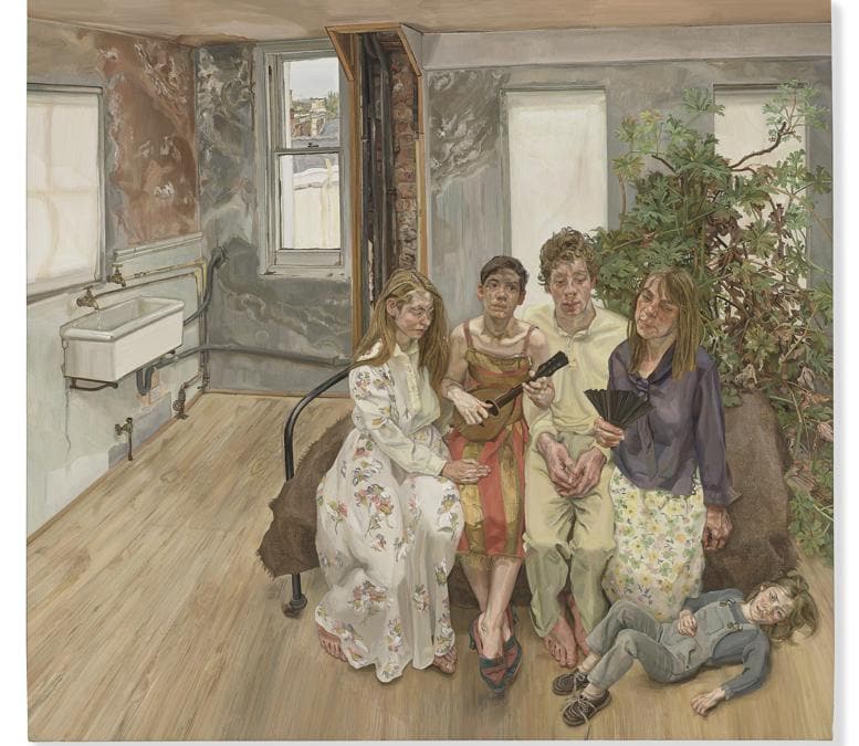 LUCIEN FREUD, Large Interior W11 (after Watteau) | Price Realized: $86,265,000