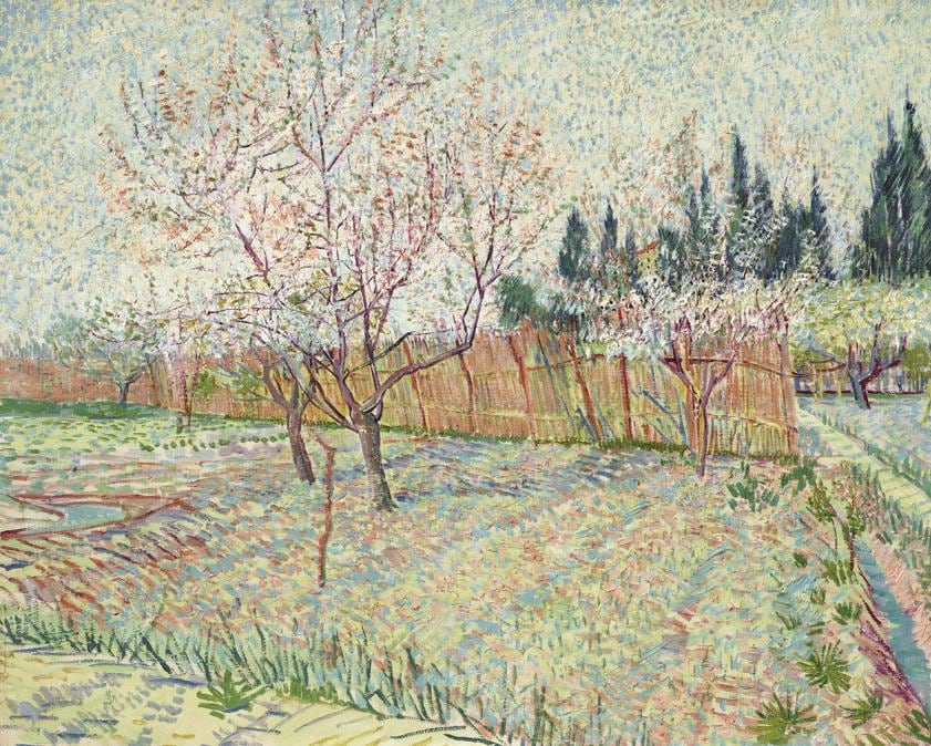 INCENT VAN GOGH (1853-1890). Verger avec cyprès, oil on canvas 25 3/4 x 31 7/8 in. (65.2 x 80.2 cm.). Painted in Arles in April 1888. Estimate on request, in excess of $100,000,000