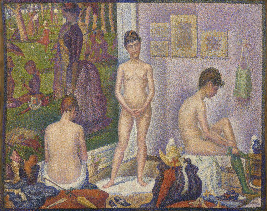 GEORGES SEURAT (1859-1891). Les Poseuses, Ensemble (Petite version) oil on canvas 15.1/2 x 19.3/4 in. (39.3 x 50 cm.). Painted in 1888. Estimate on request, in excess of $100,000,00