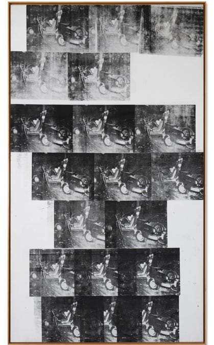 Andy Warhol, White Disaster (White Car Crash 19 Times).  (1963)