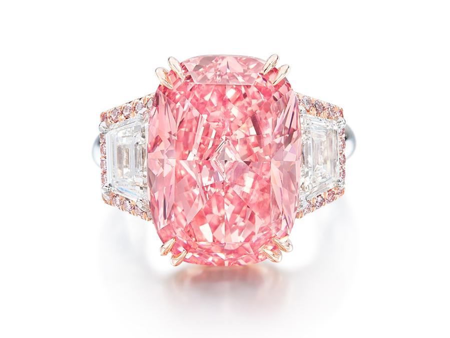 The Williamson Pink Star, A Magnificent Fancy Vivid Pink Diamond and Diamond Ring.