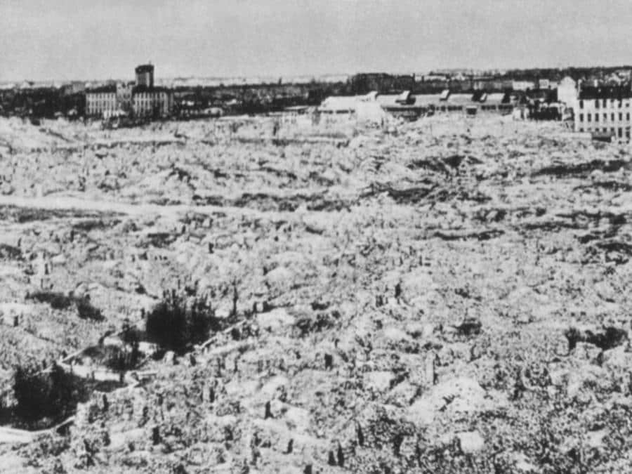 Warsaw Ghetto destroyed by Germans, 1945 
