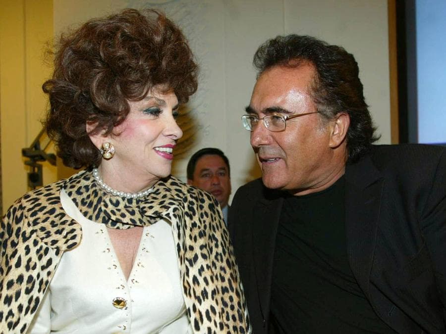 2003: Gina Lollobrigida con il cantautore Al Bano Carrisi presso la Fao. DANILO SCHIAVELLA - ANSA