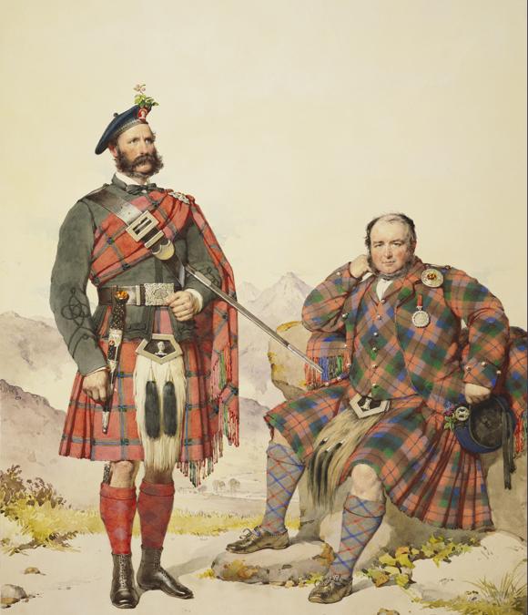 Robert MacNab e  Donald MacNaughton, acquerello di Kenneth Macleay (1802-78), 1868. Royal Collection Trust / © His Majesty King Charles III 2023.