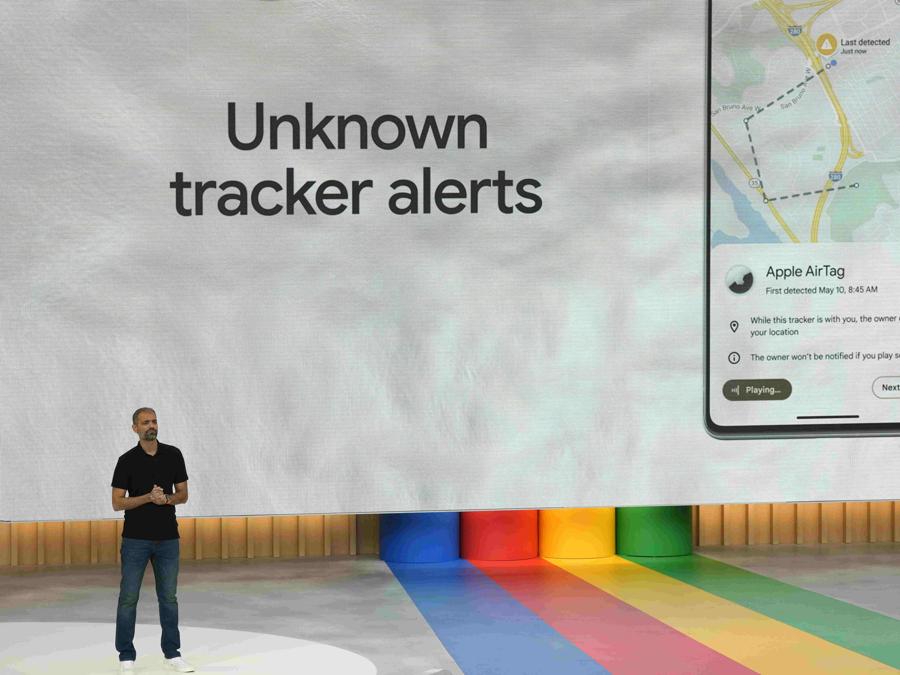 Sameer Samat presenta Unknown tracker alerts. (AP)
