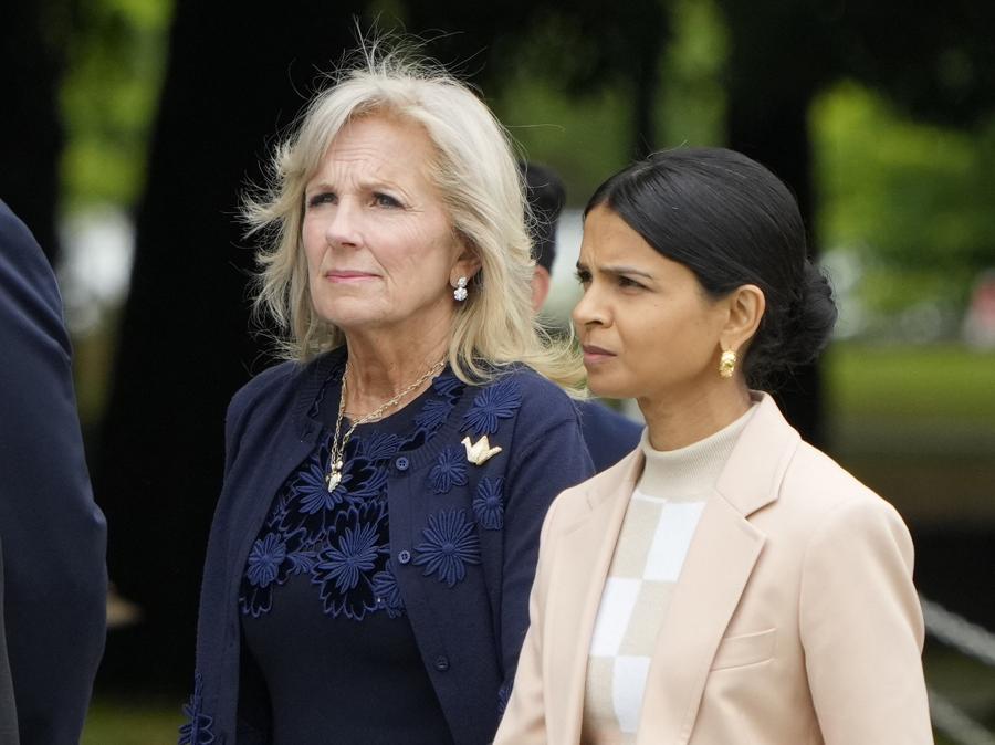  Jill Biden e la moglie del primo ministro britannico Rishi Sunak, Akshata Murty (Afp/Franck Robichon)