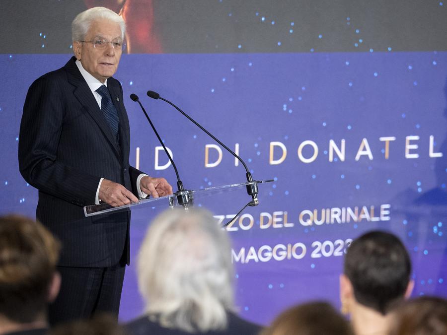 Sergio Mattarella cerimonia di presentazione dei candidati ai premi “David di Donatello” per l’anno 2023