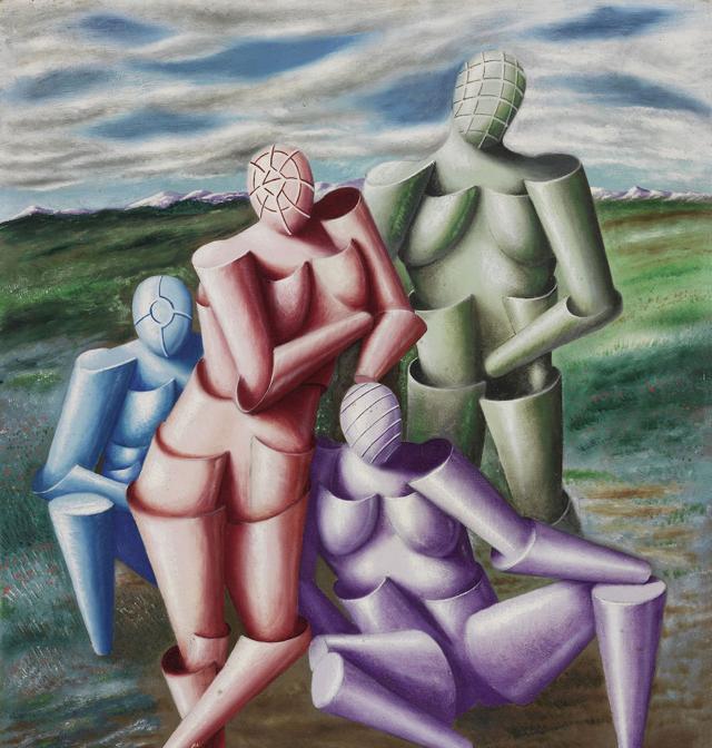 Alberto Savinio, «Le tendre quatuor (Hommage à Raphaël)», 1928, stima 750.000-1.000.000 €, venduto a 948.150 €, Courtesy Farsettiarte