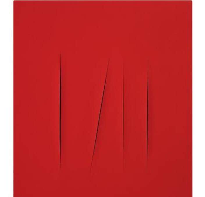 Lucio Fontana, «Concetto Spaziale, Attese», 1965-66, stima 1,2-1,8 milioni, venduto a 2,6 milioni di €, Courtesy Sotheby's 