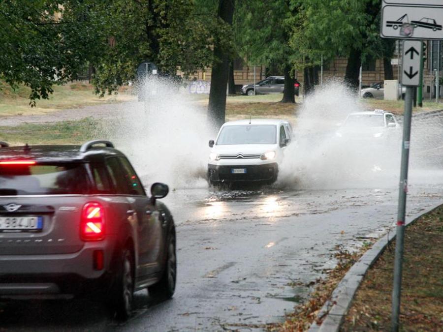 Maltempo nel centro di Milano a Parco Sempione, Milano, 26 agosto 2023 , Ansa Paolo Salmoirago