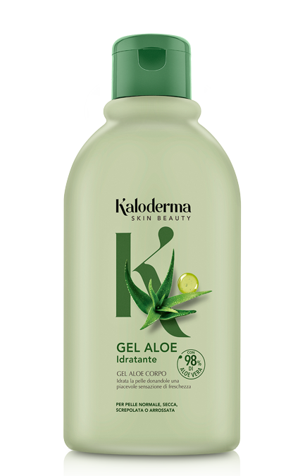 Kaloderma Gel Corpo Aloe, un trattamento multiuso che svolge un'azione riequilibrante e idratante della pelle. La sua formula con oltre il 98% di aloe vera idrata la pelle in profondità. Ideale in caso di rossore post esposizione solare
